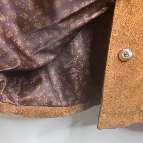 L.L. Bean 90's Vintage Suede Leather Button Front Pocket Barn Coat Size M - Picture 7 of 17